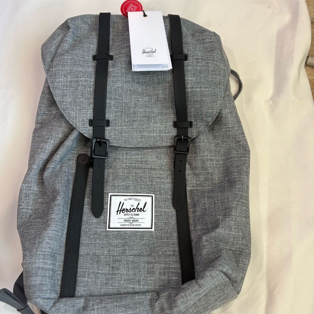 Herschel Retreat Backpack Gray/Black Unisex Laptop Sleeve Casual Bag